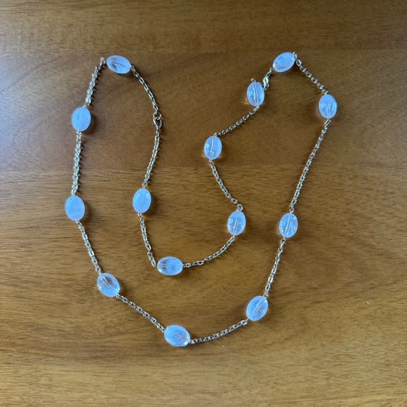 Gold Necklace with pink beads - Picture 1 of 5